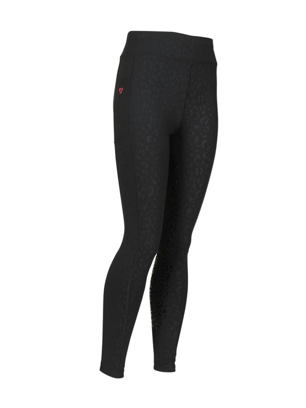 Aubrion Shires Black Leopard Print Non-Stop Young Rider Age 9-10 Riding Tights